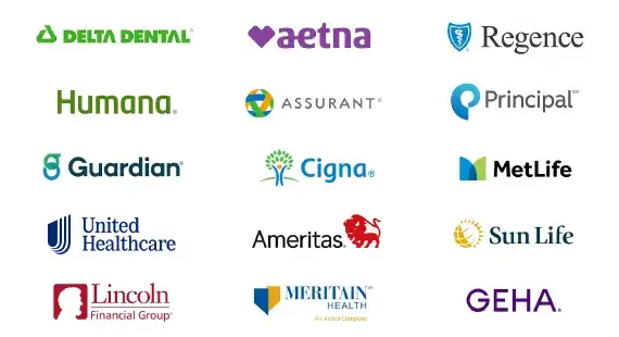 List of dental insurance companies accepted at our office.