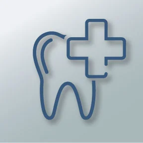 Circle graphic illustrating tooth pain and emergency dental care.