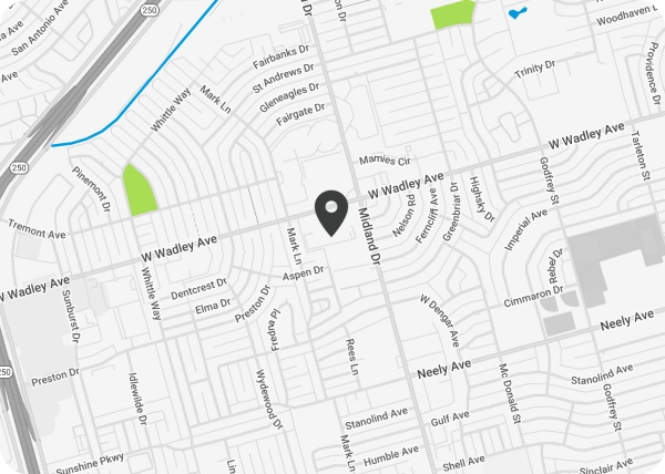 Map locating Phillips Orthodontics in Midland, TX.